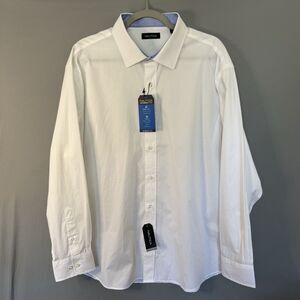 New Nautica XXL Shirt Mens 18 34/35 White Long Sleeve Slim Fit Button Up NWT